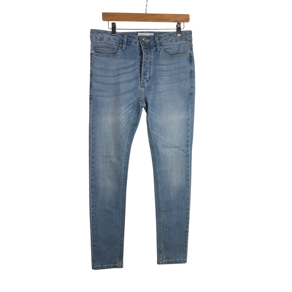 Topman Skinny Button-Fly Jeans size 34x32 Blue